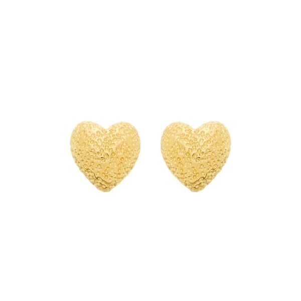 Brinco Dourado de Coração Irregular