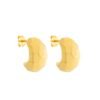 Brinco Dourado de Meia Argola Orgânico Quadrado